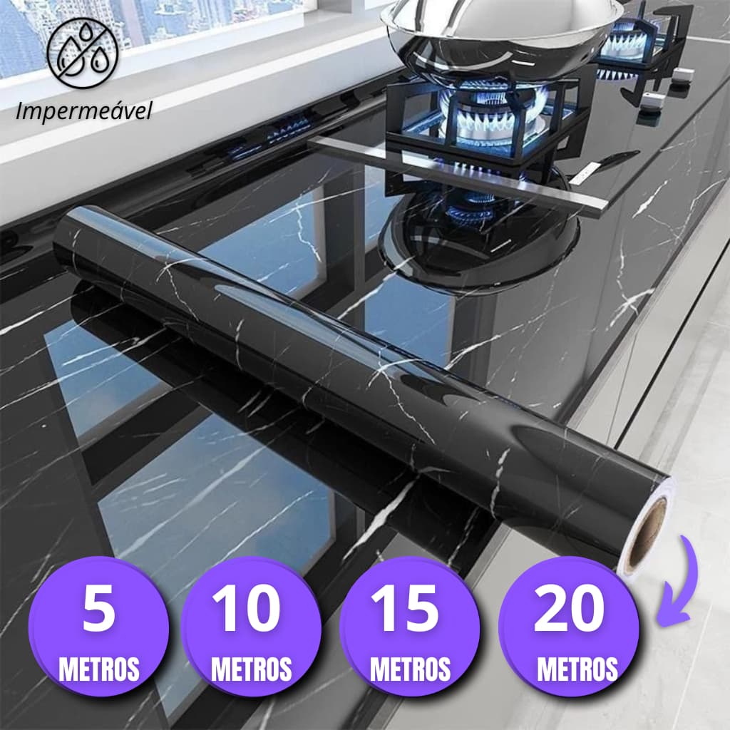 Adesivos de cozinha Resistente a Agua/Óleo/Fogo/Alta Temperatura - Usável em fogão/armário/porta Inovação com Filme