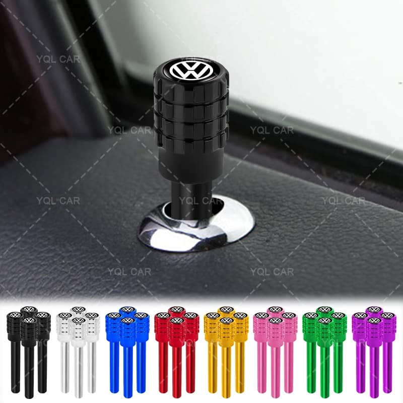 1/4 Pçs De Alumínio Maçaneta Da Fechadura Porta Do Carro Bloqueio Puxar Capa Pino Para VW Volkswagen Jetta MK5 Golf Pass