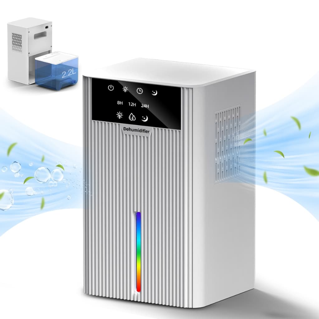 Desumidificador de quarto Ultra silencioso 2200ml 32dB Volume de desumidificação diária 350ml Área adequada 25 metros qu