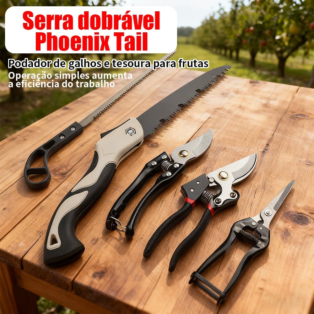 Conjunto de Ferramentas de Jardim Reforçadas em Aço Inoxidável de 5 peças - Inclui Tesouras de Poda, Tesouras de Poda, T
