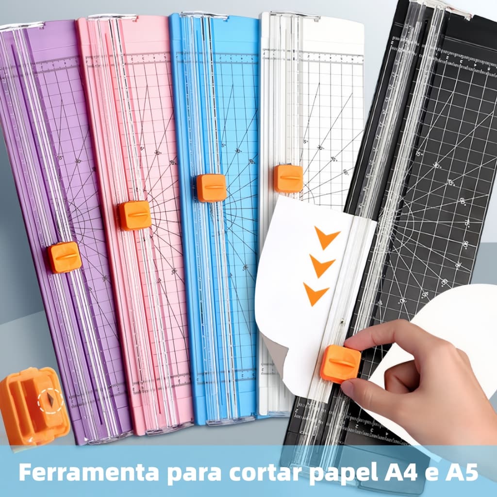 Cortador de Papel Portátil Guilhotina A4/A5 Máquina de Corte para Scrapbook e Escritório, com Lâmina Serrada