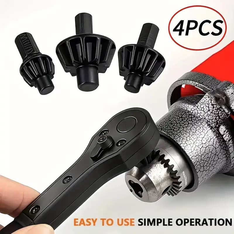 Conjunto de 4 chaves de mandril de ferro para furadeira