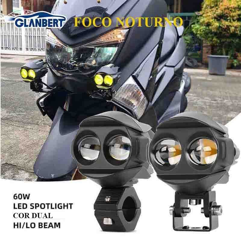 Refletor De Farol De Motocicleta 12-24V LED Lâmpada De Luz De Neblina Para Off-road