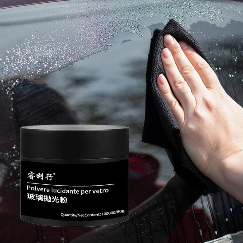 Pó de Polimento Vidro – Removedor Óleo, Repara Riscos Carro, Envio São Paulo