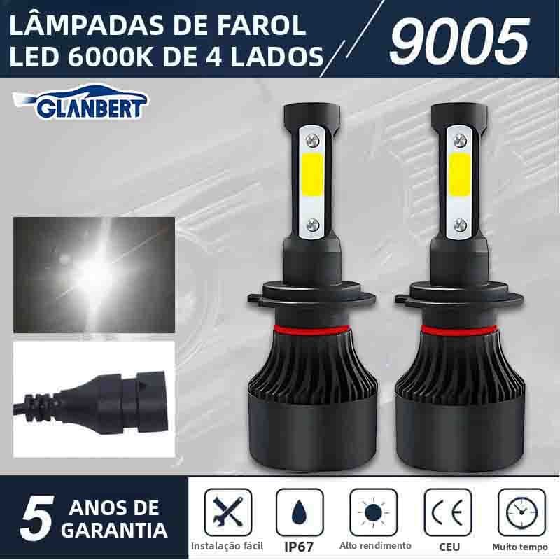 2 Pçs Novo 4 Lados 18000LM H4 H7 Faróis LED Do Carro H8 H11 9005 HB3 9006 HB4 Farol Kit Luzes Lâmpadas Para Automóvel