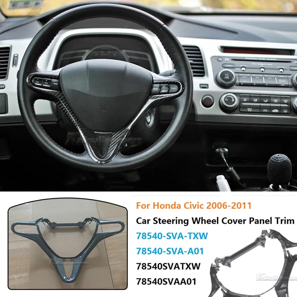 Adequado para Honda Civic oitava geração (2006-2011) Interior do carro volante decoração capa 78540-sva-TXW/78540-sva-A0