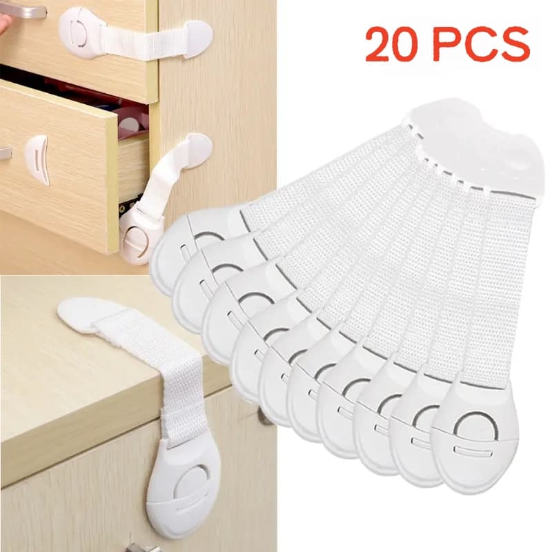 Kit 20 Und Trava Gaveta Armario Segurança Protetor Protecao Bebe Branco