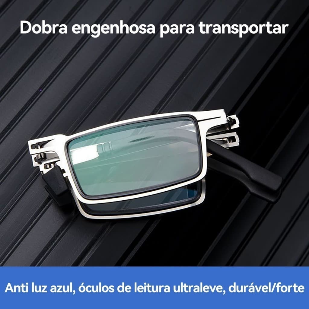 Óculos dobráveis portáteis de Metal - armação quadrada e redonda