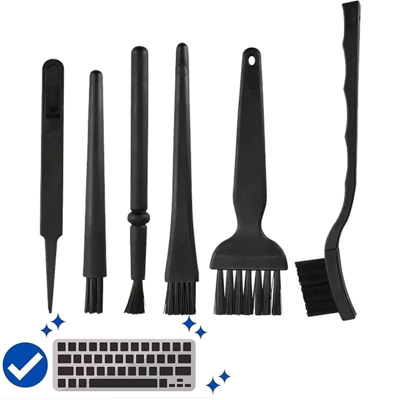 Kit De 6 Escovas/Pinças Antiestáticas Para Limpeza De Computadores , Notebooks , Placas De Circuito E Produtos Eletrônic