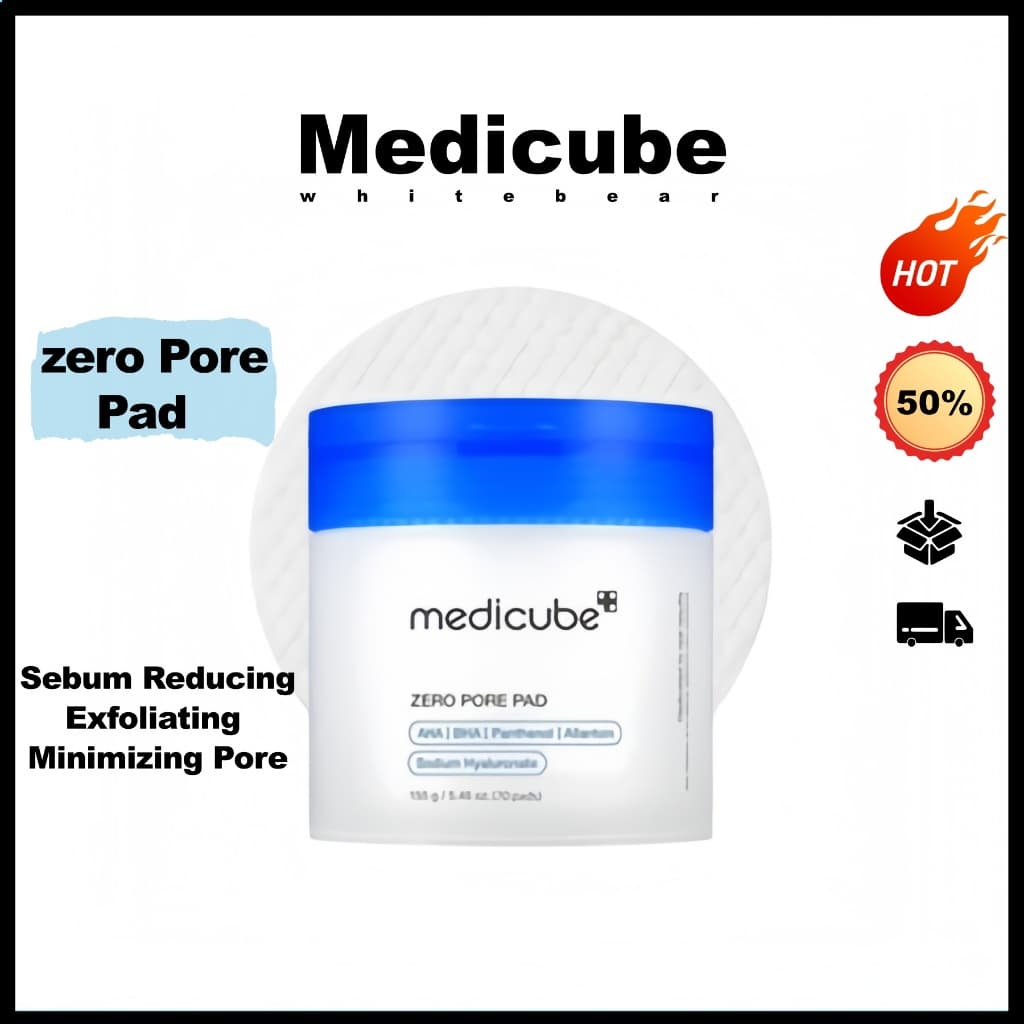4.4 [medicube] No . 1 Zero Pore Pad 2.0 70pads/Esfoliante | Redução De Sebo Minimizando Poros Ácido Salicílico