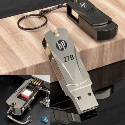 Mini HP Rotating Metal Finger Drive Pen Disco Rígido USB Grande Capacidade De Armazenamento De Dados Flash 2 Tb Personal