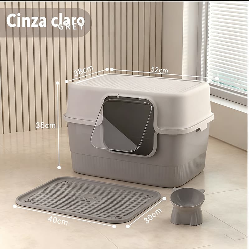 MIW Caixa de Areia para Gatos Extra Grande Anti Espalhamento Modo Duplo Desmontável Ideal para Gatos Grandes