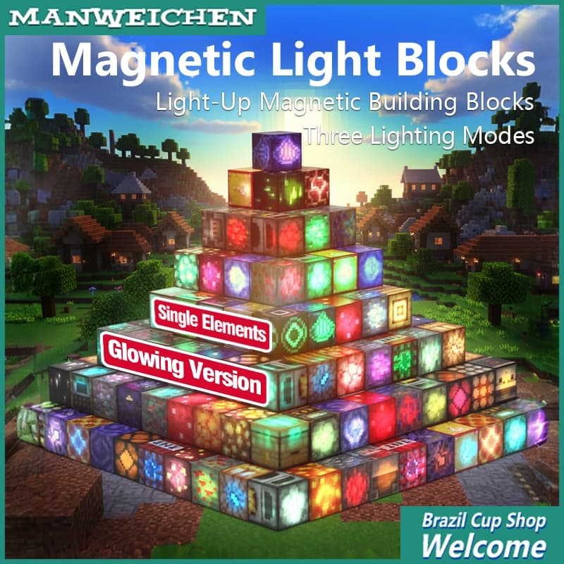 Light-Up Edition/Magnetic Blocks DIY Magnetic Cube  Assembly Toys Magnetic Blocks Brinquedos educativos 1PCS