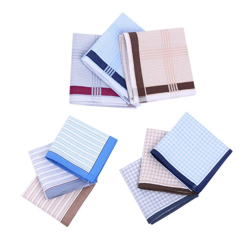 3Pcs 43x43cm Homens Lenço De Bolso Quadrado Casual Algodão Para Toalha De Suor Adulto Masculino Decoração