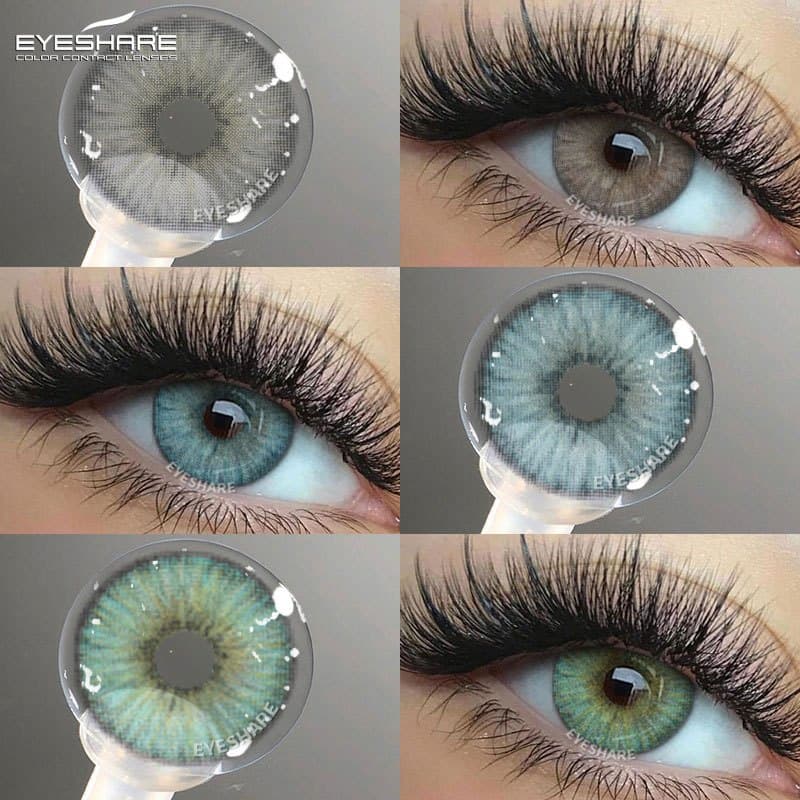 Eyeshare Lentes De Contato Olho Verde Série Estonia Lente Marrom Azuis Cinza Para Olhos Cor 2pcs Contatos Anuais