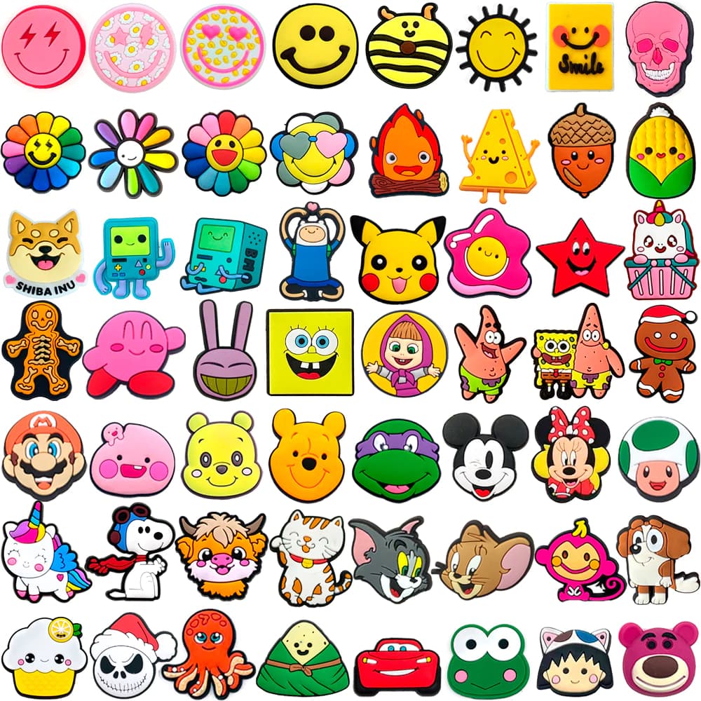 Imagens De Anime Divertidas De Desenhos Animados , Acessórios De Sapatos DIY , Decoração , Padrão De Espaço De Comida , 