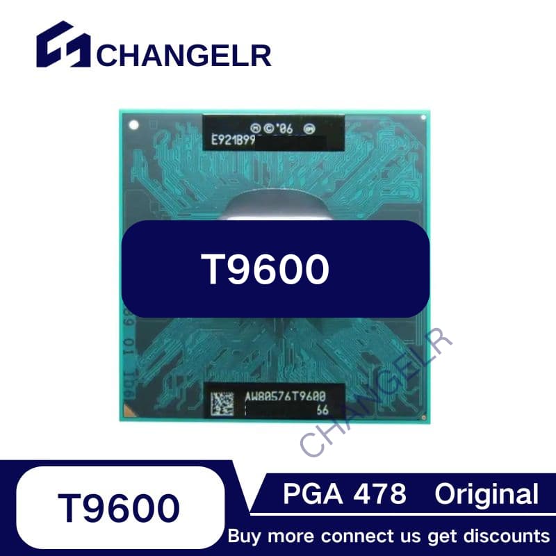 Processador Core 2 Duo T9600 Notebook CPU T-9600 SLG9F SLB47 Soquete PGA478 Dual-35W 2.8Ghz 6MB Cache