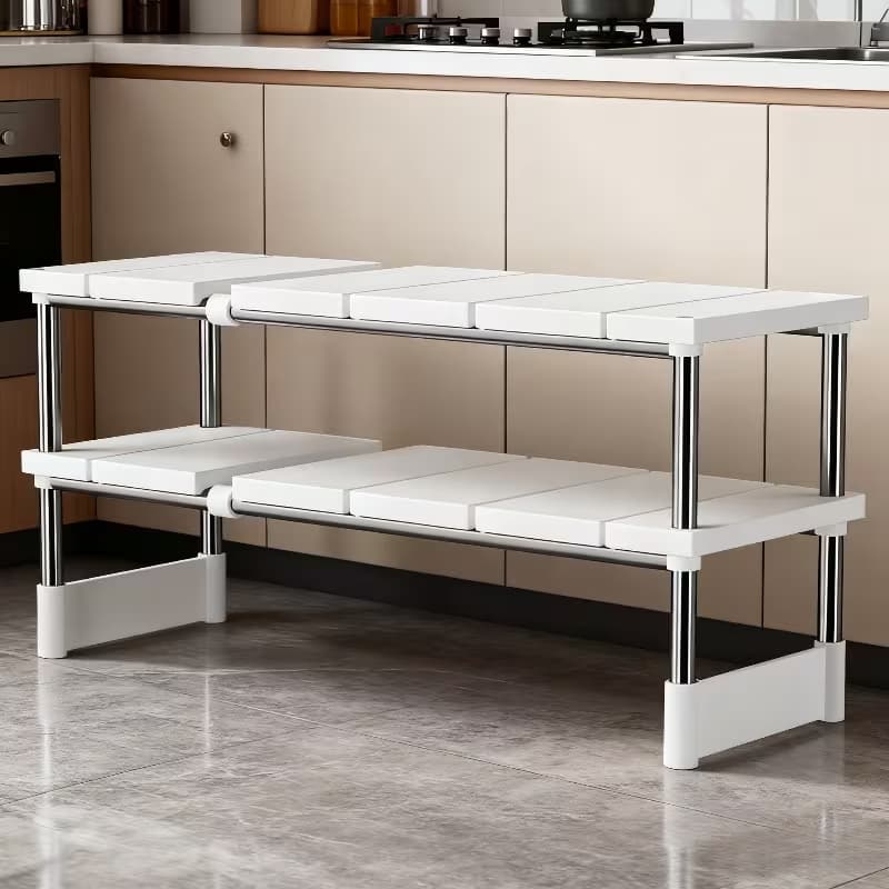 Prateleira Retrátil Para Pia De Cozinha , Organizador De Panelas , Suporte Multifuncional