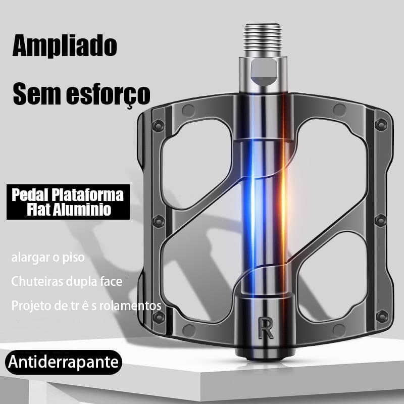 Par Pedal 3 Rolamentos Plataforma Flat Alumínio Selado Rosca Grossa 9/16 Preto Mtb Speed Bmx Downwill Bike Bicicleta