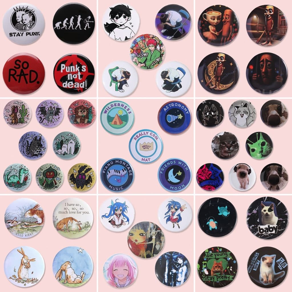 4-8 Pçs/set Gato Dos Desenhos Animados Pino Anime Smiley Folha De Flandres Broche Lapela Emblemas Jóias Presente Para Am