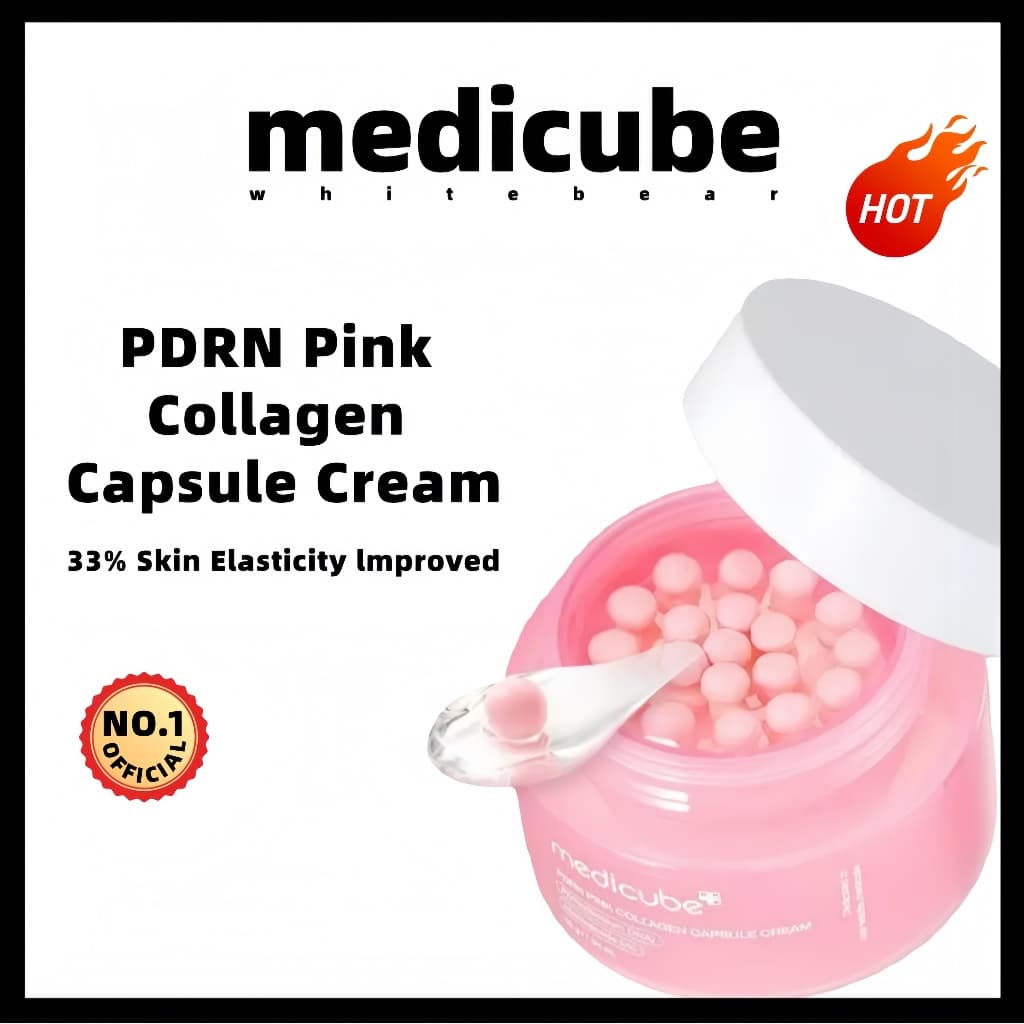 4.4 Creme Cápsula De Colágeno Rosa Medicubepdrn 55g | Iluminar Barreira De Reparo Firmador E Elástico Niacinamida