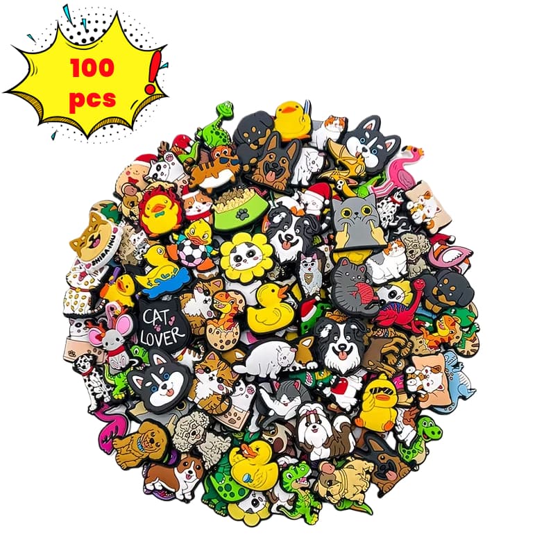 Kit 100 cartoon Botäo Chinelos Pin Para Decoracäo Fivela De Sapatos De Bricolage Acessórios Pino