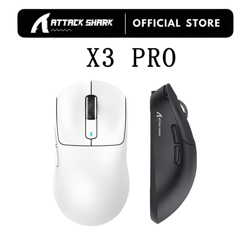ATTACK SHARK X3PRO 4K/8K Lightweight Wireless Gaming Mouse PAW3395 26K DPI Long Battery Tri-Mode Wired/2.4GHz/BT for PC