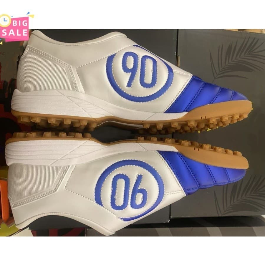 Chuteiras De Futebol De Grama TF Azul Real De Corte Baixo , Alta Qualidade , Resistente Ao Desgaste , Antiderrapante , R