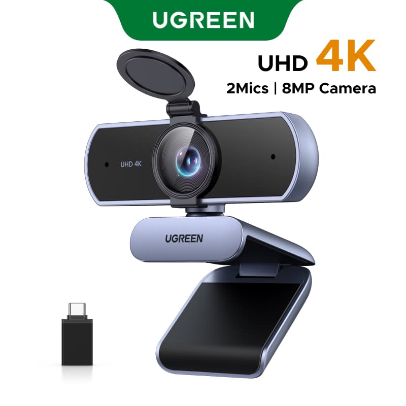 Webcam UGREEN 4K Para PC Ultra HD 1080P 60FPS Câmera Web Com Microfone , Capa De Privacidade , 70 ° Fov , PDAF Autofoco