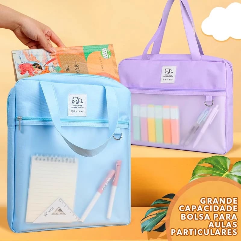 Bolsa Executiva Com Zíper , Maleta De Estudante , Organizador De Documentos E Material Escolar