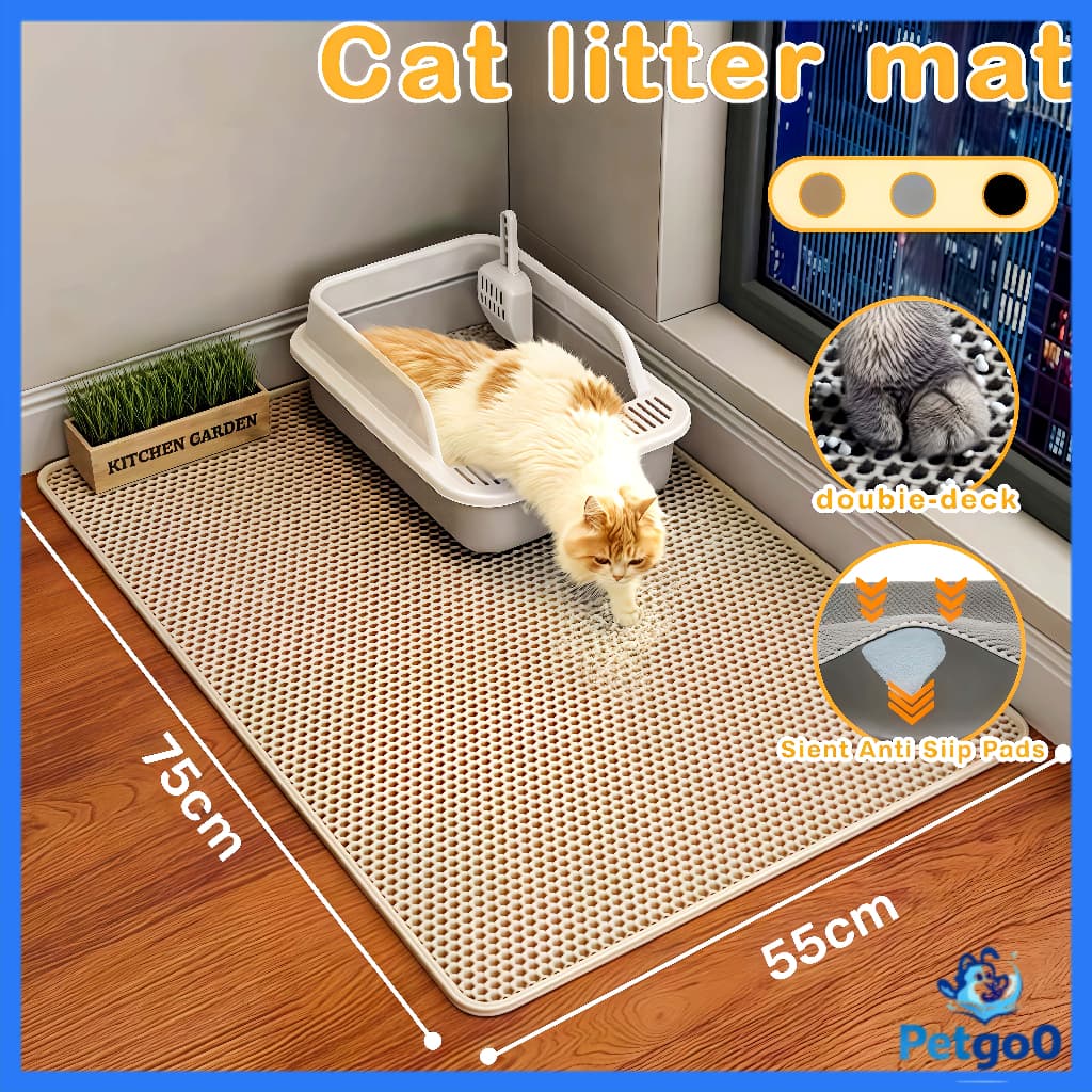 Tapete Limpa Patas Gato Grande 55x75cm | Coletor de Areia Anti Sujeira - Ideal para Caixa de Areia