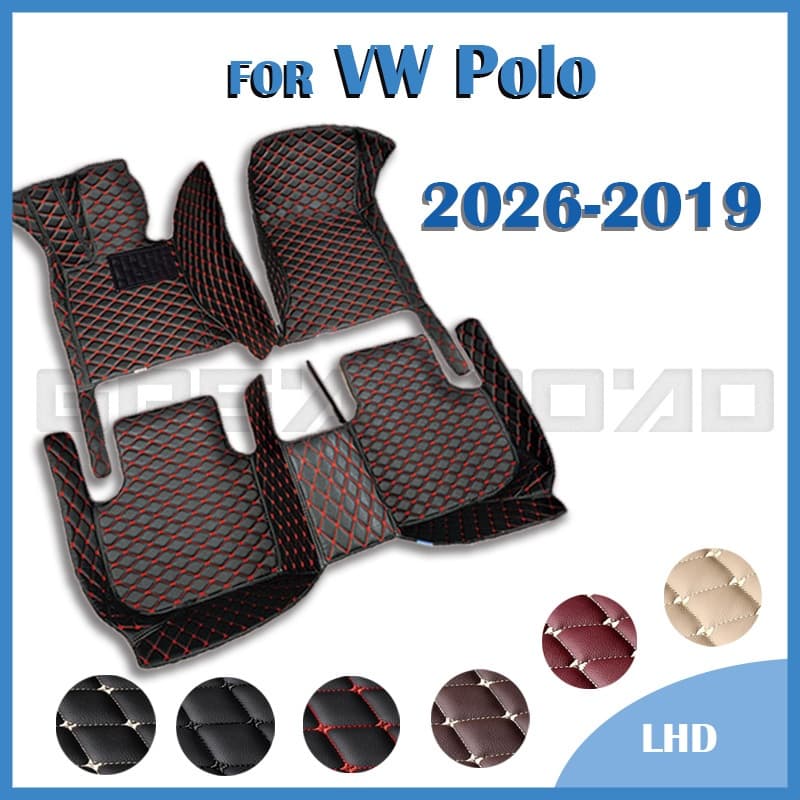 Tapetes De Carro Para VW Volkswagen Polo Hatchback 2026 2025 2024 2023-2019 Almofadas De Pé Personalizadas Capa De Tapet