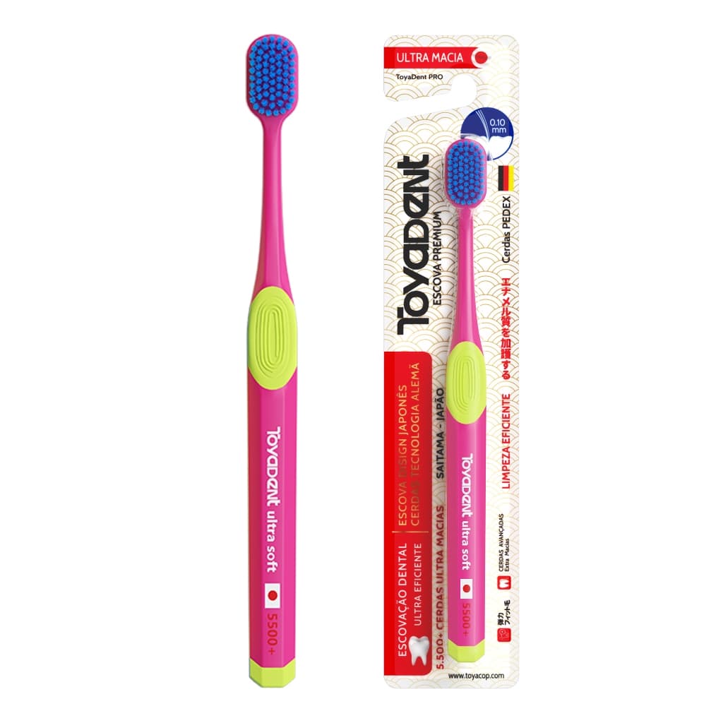 TOYADENT Escova Dental  Premium - 6 Cores, 5500+ Cerdas Ultra Macias, Limpeza Profunda -19.0 cm