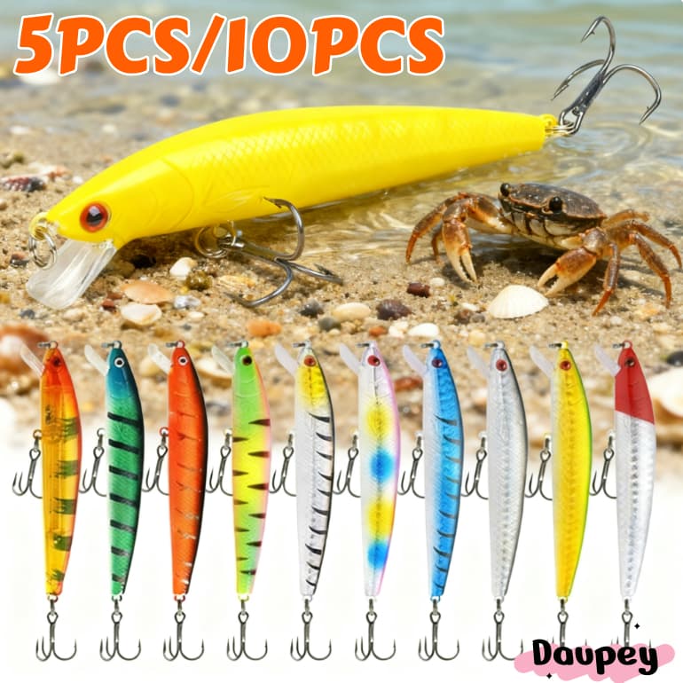 Kit 10 Iscas Artificiais Importadas 1/2 Meia Água de10 cms e 8,5 gramas Pesca Tucunaré Traíra Dourado Robalo Black Bass