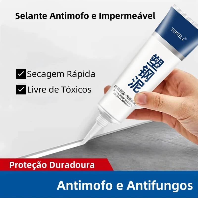 Selante Antimofo e Impermeável para Banheiros e Cozinhas - Vedação Durável para Frestas de Pias - 150ml