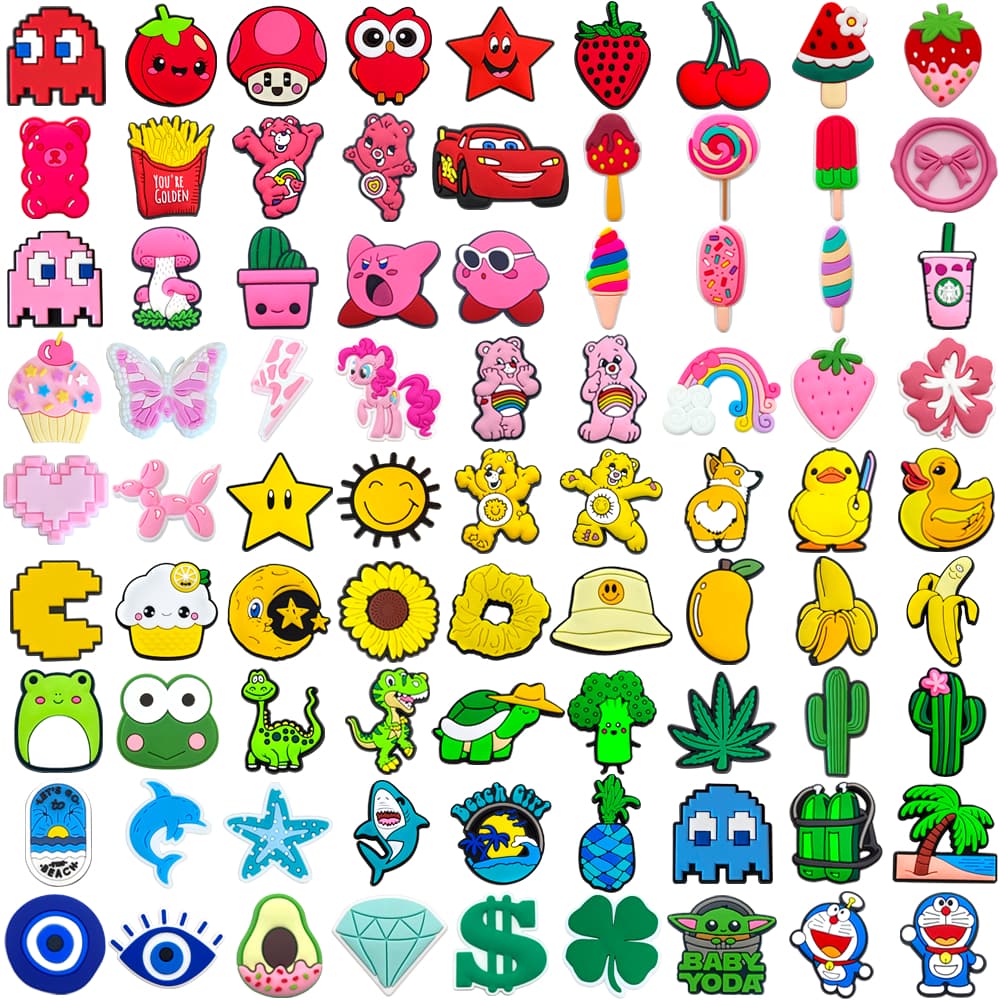 MEIDJ Shoe Charms 81 Decorações Coloridas Acessórios De PVC Com Botão