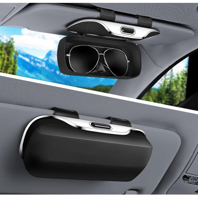 Armação portátil para óculos de carro, estojo para óculos