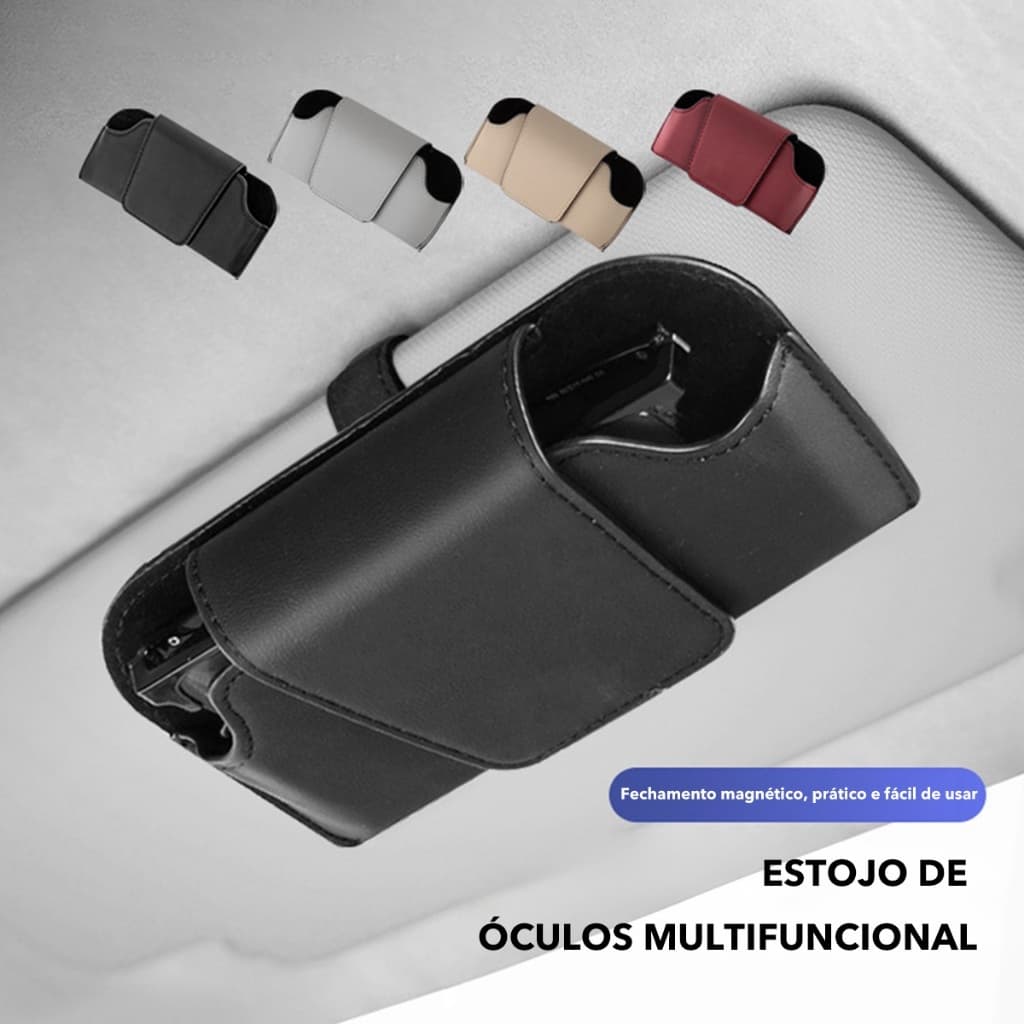 Estojo De Óculos De Sol Para Carro , Viseira Solar , Porta-Bilhetes , Armazenamento Multifuncional Interior Do