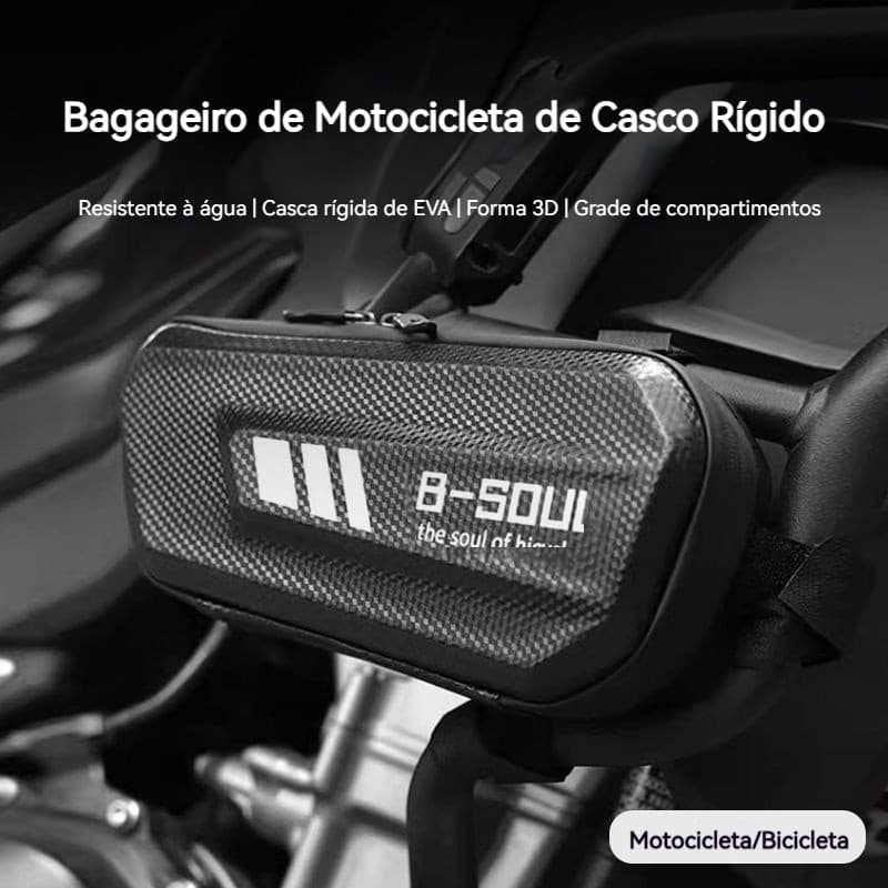 Bolsa lateral para motocicleta, bolsa de ferramentas para motocicleta, fibra de carbono, casca dura, à prova d'água, dur