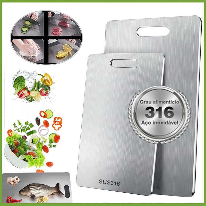 49X60cm Tábua De Corte 316 Aço Inoxidável Antibacteriana À Prova De Mofo tábua de cozinha