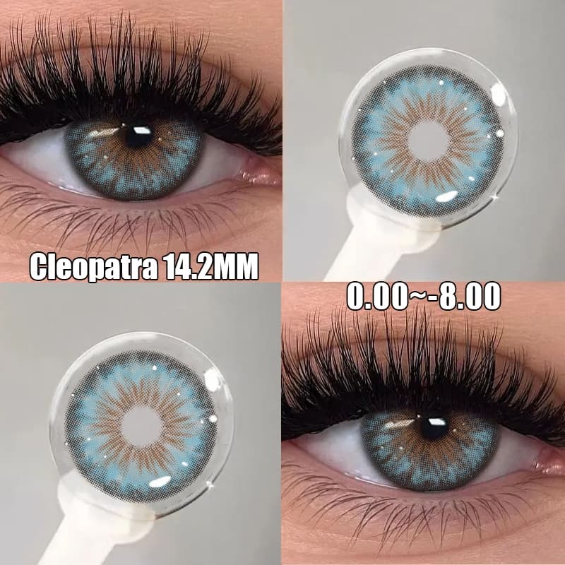 Lente De Contato KSSEYE 2 Peças Série Cleópatra Azul/Verde/Cinza/Marrom 14.2MM Lentes De Cor Natural Anual Para Olhos Es