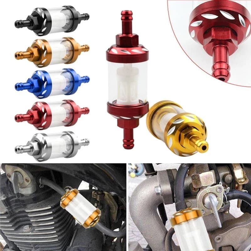 CNC Liga De Alumínio 8mm Motocicleta Vidro Gás Combustível Gasolina Filtro Óleo Para ATV Sujeira Pit Bike Motocro