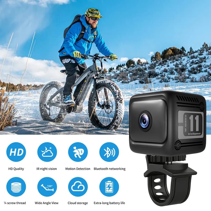 Mini Câmera De Ação 1080P WiFi Sports Cam Com Gravação De Vídeo , Kit De Acessórios Para Esportiva Grande Angular Adequa