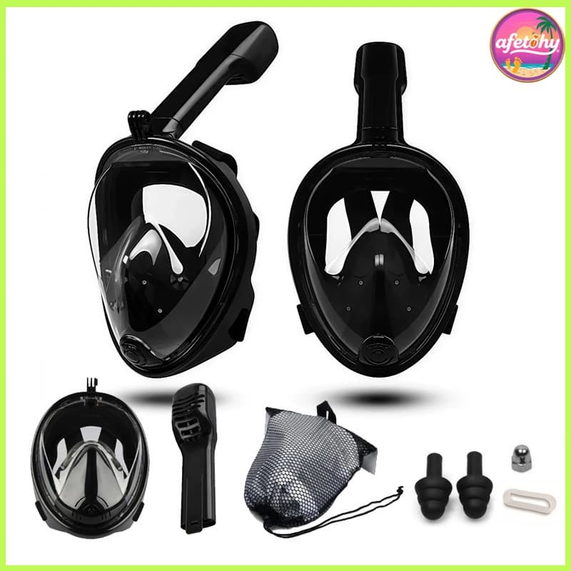 Máscara à prova d'água conjunto de mergulho/mergulho + Silicone rosto inteiro máscara de mergulho suporte câmera Gopro