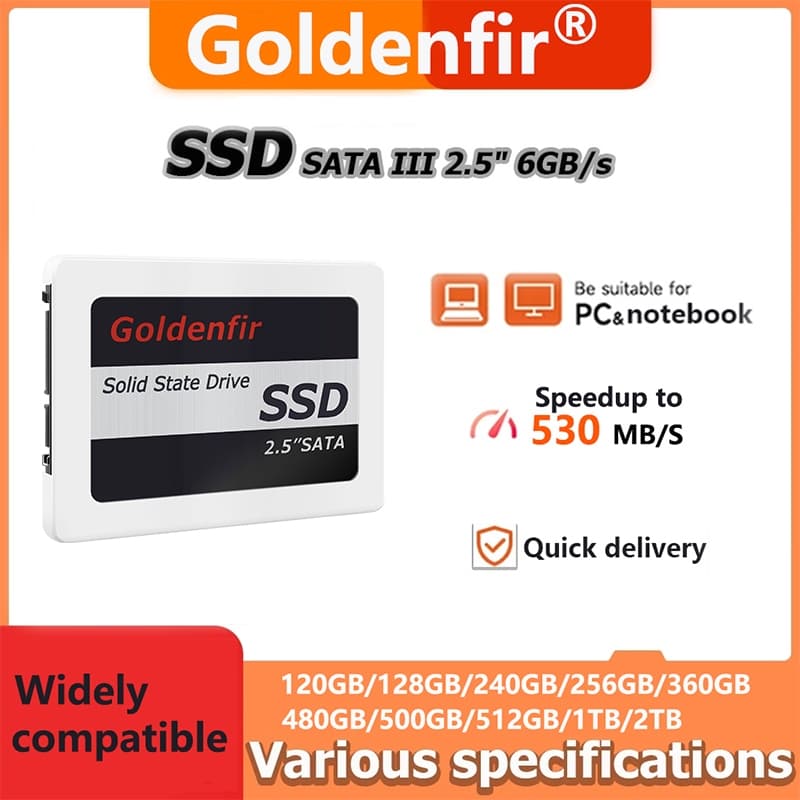 Goldenfir SSD 2.5 "120GB 128GB 250GB 256GB 500GB 960GB Built in Solid State Drive Desktop Laptop