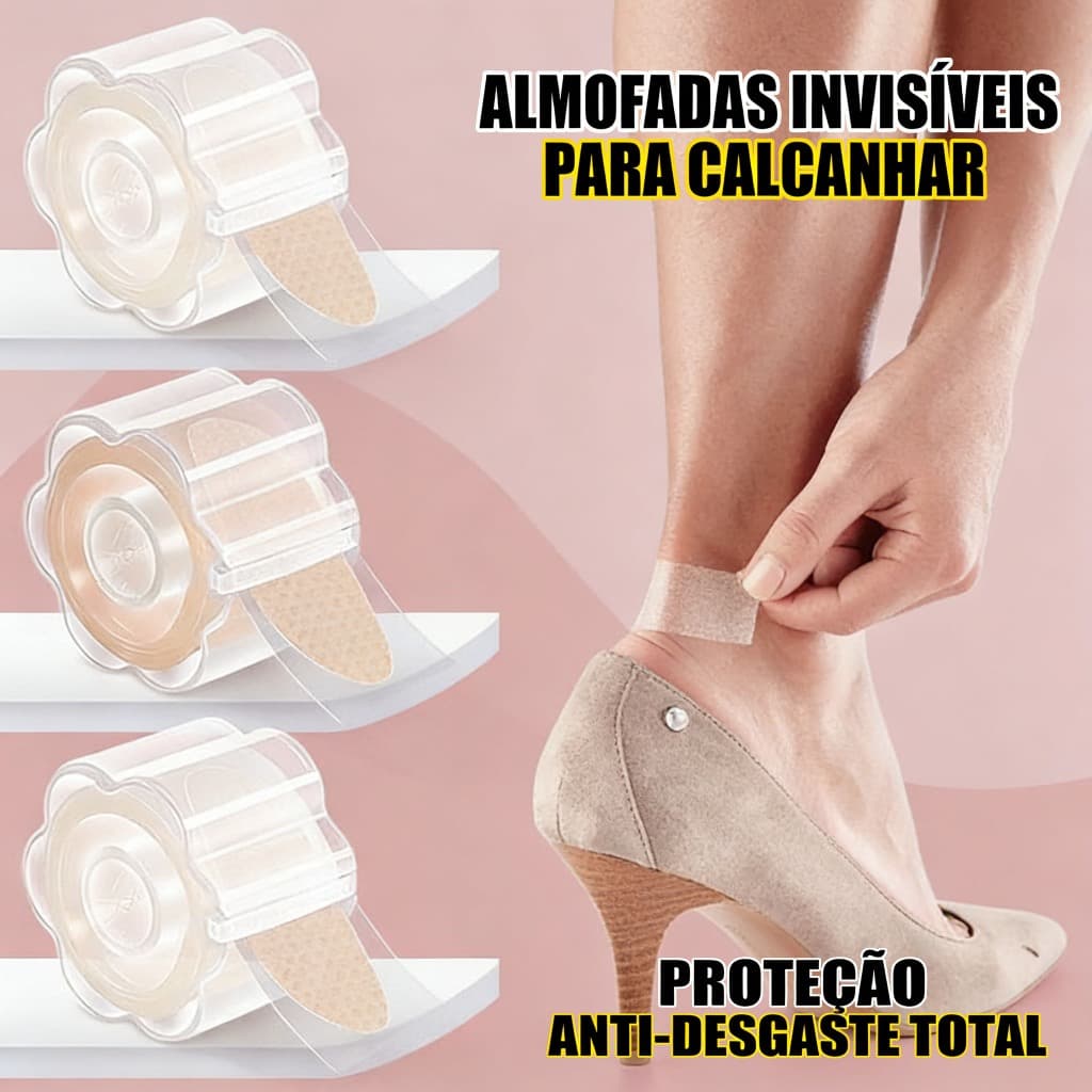 Protetor de Calcanhar Invisível - Fita Adesiva Macia Anticalos para Sapatos, Sapatilhas e Sandálias. Alívio Imediato