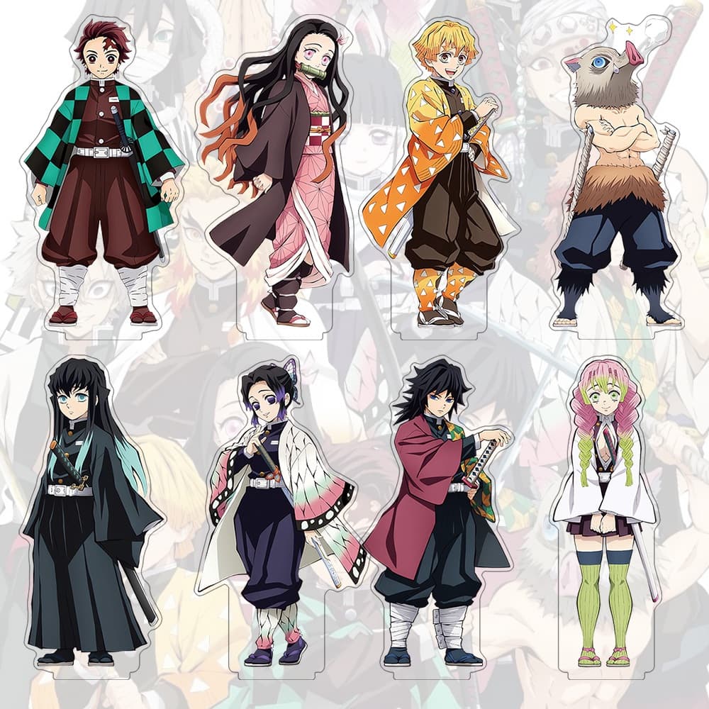 Suporte Acrílico Demon Slayer Desenho Animado Anime Marca Em Pé Enfeites De Decoração De Mesa