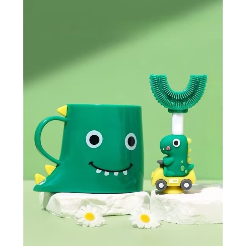 Crianças escova de dentes em forma de u crianças crianças escovando Silicone conjunto especial ferramenta útil