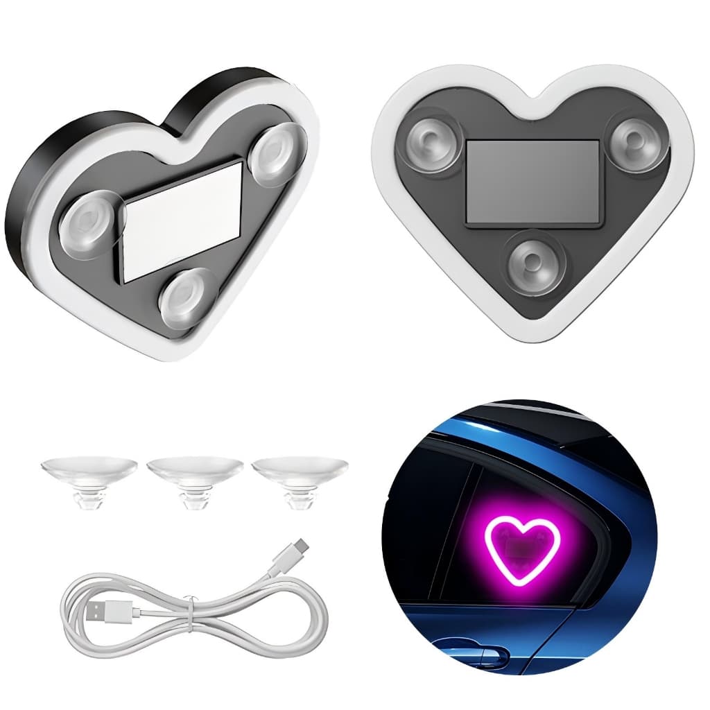 Nova Luz Solar LED Para Carro-Triângulo Em Formato De Coração , Ambiente , Sem Bateria Extra