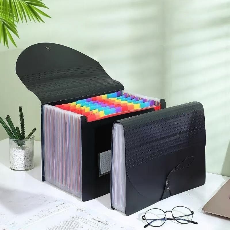 Organizador De Arquivos Expansível Com 24 Compartimentos – Para Armazenamento De Documentos ​